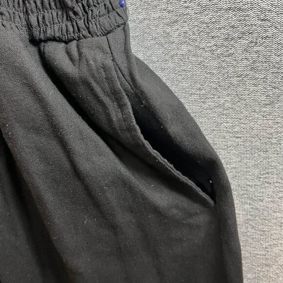 Aeropostale Jumpsuit Womens Size L Black Button Front Smocked Sleeveless - Picture 8 of 10